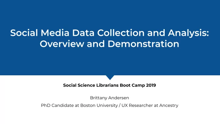 social science librarians boot camp 2019 brittany