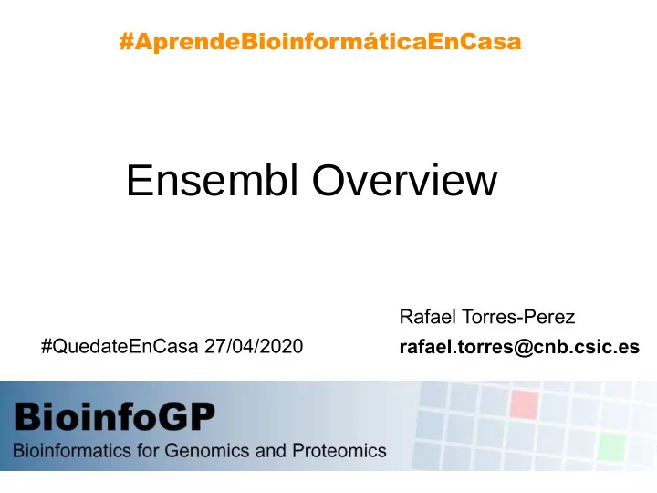 ensembl overview