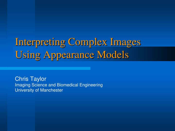 interpreting complex images using appearance models