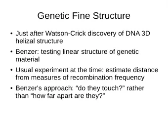 Genetic Fine Structure  Just after Watson-Crick discovery of DNA 3D  helizal structure