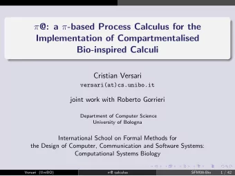 @: a  -based Process Calculus for the  Implementation of Compartmentalised  Bio-inspired
