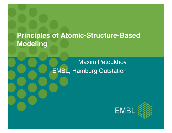 principles of atomic structure based modeling