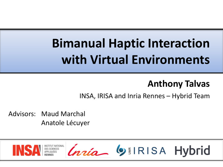 bimanual haptic interaction