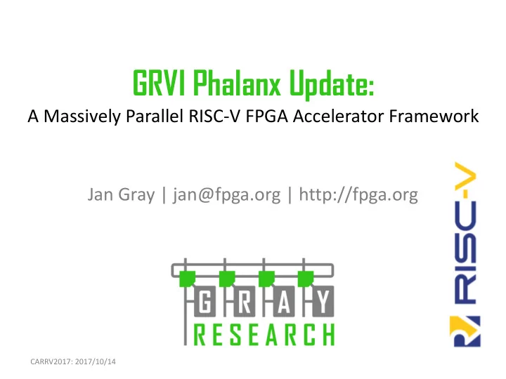 grvi phalanx update