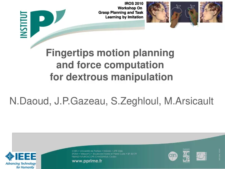 fingertips motion planning