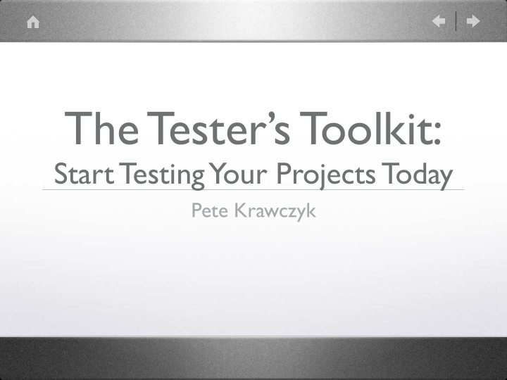 the tester s toolkit