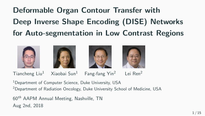 deformable organ contour transfer with deep inverse shape
