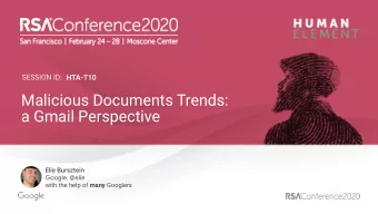 Malicious Documents Trends:  a Gmail Perspective  Google, @elie with the help of many Googlers