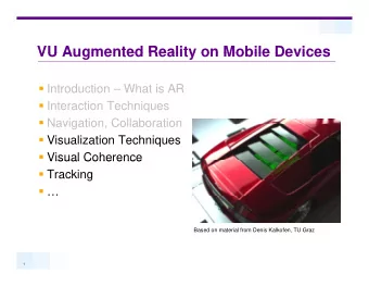 VU Augmented Reality on Mobile Devices  VU Augmented Reality on Mobile Devices  Introduction