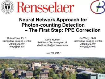 Neural Network Approach for  Photon-counting Detection   The First Step: PPE Correction  Ruibin