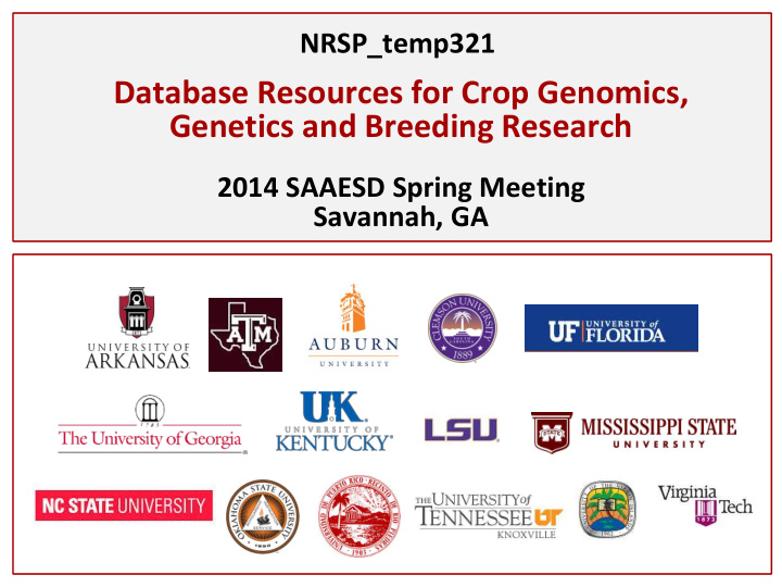 database resources for crop genomics genetics and