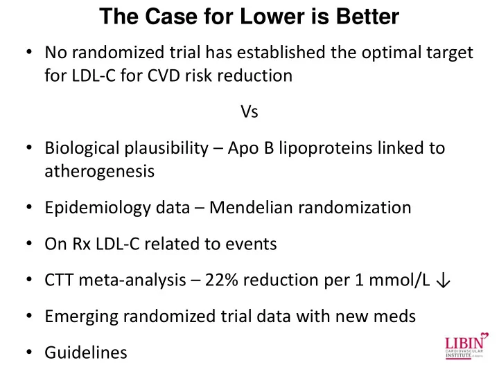 the case for lower is better