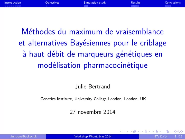m thodes du maximum de vraisemblance et alternatives bay
