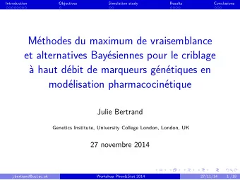 Mthodes du maximum de vraisemblance  et alternatives Baysiennes pour le criblage   haut