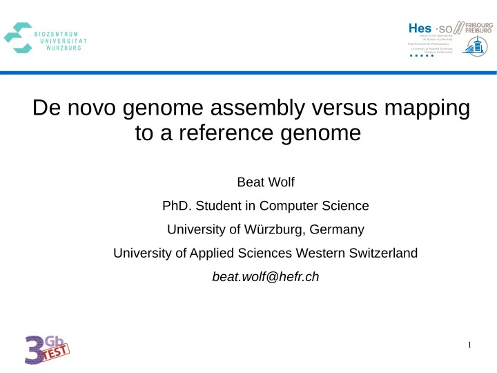 de novo genome assembly versus mapping to a reference
