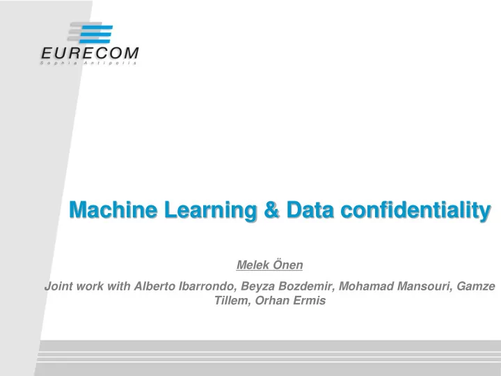 machine learning data confidentiality