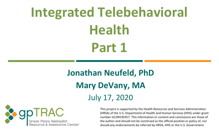 integrated telebehavioral health part 1