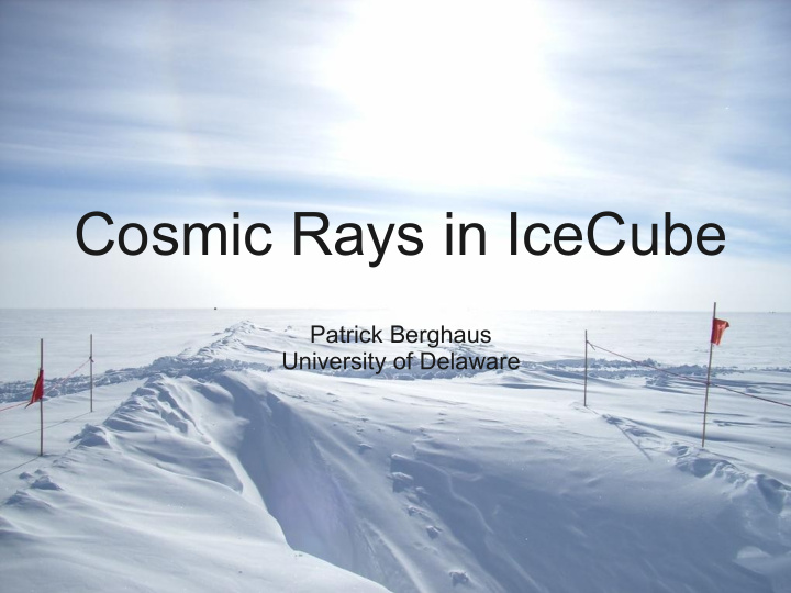 cosmic rays in icecube