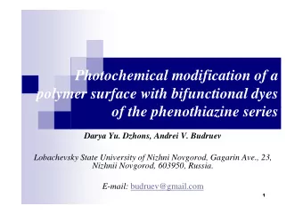 Photochemical modification of a  polymer surface with bifunctional dyes  of the phenothiazine
