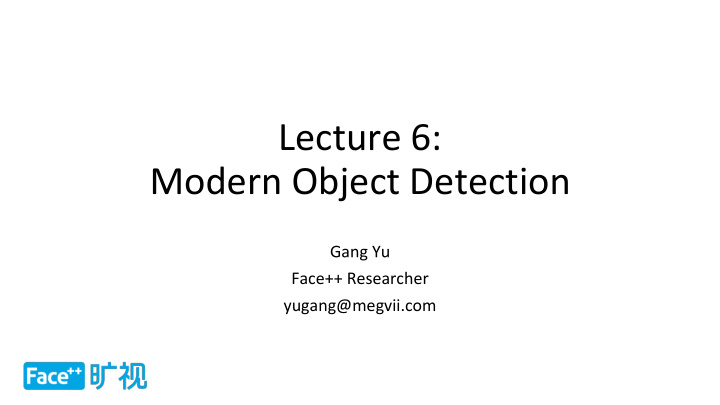 modern object detection