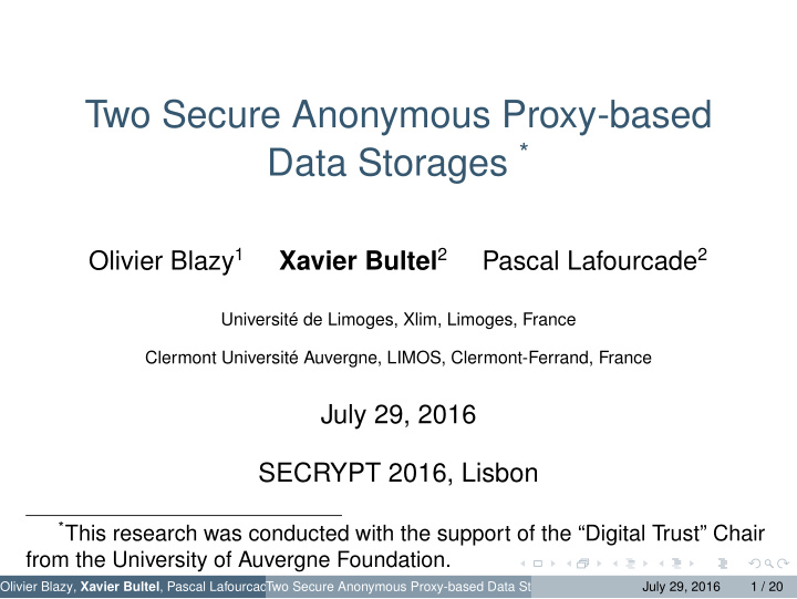 two secure anonymous proxy based