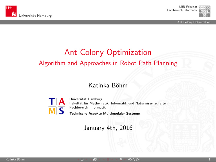 ant colony optimization
