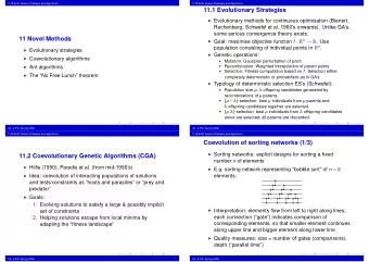 11.1 Evolutionary Strategies  Evolutionary methods for continuous optimisation (Bienert,