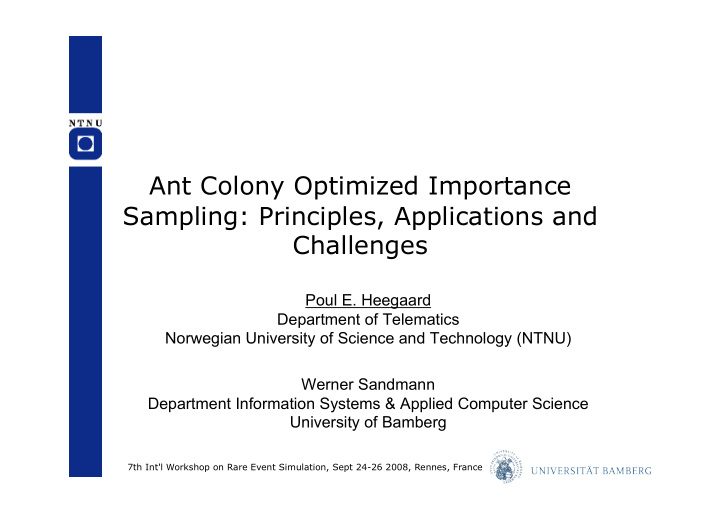 ant colony optimized importance sampling principles