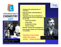 chemistry is the central useful and creative
