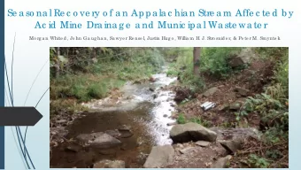 Se a so na l Re c o ve ry o f a n Appa la c hia n Stre a m Affe c te d b y  Ac id Mine  Dra ina g e