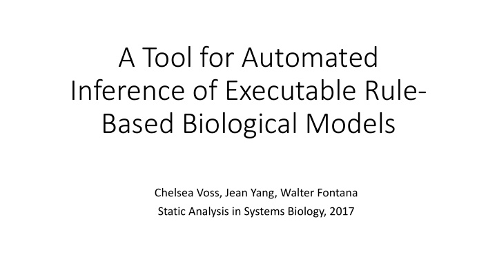 a tool for automated inference of executable rule based