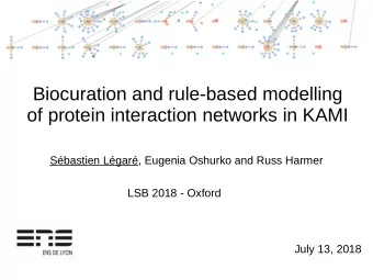 Biocuration and rule-based modelling  of protein interaction networks in KAMI  Sbastien Lgar,
