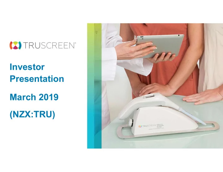 investor presentation march 2019 nzx tru investment