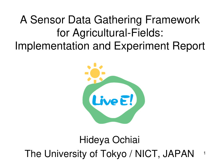 a sensor data gathering framework for agricultural fields