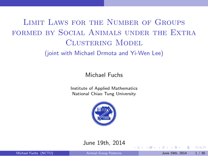 limit laws for the number of groups formed by social