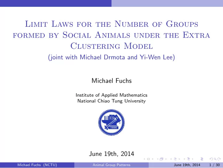 limit laws for the number of groups formed by social