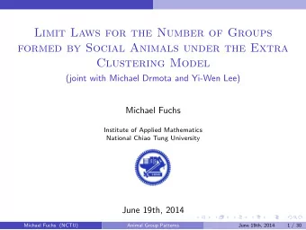 Limit Laws for the Number of Groups  formed by Social Animals under the Extra  Clustering Model
