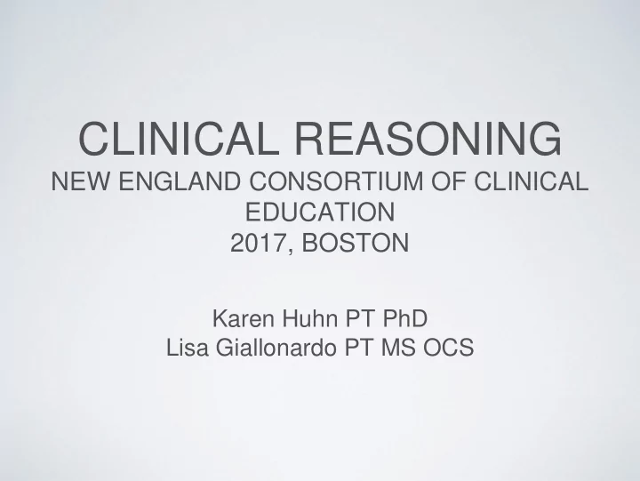 clinical reasoning