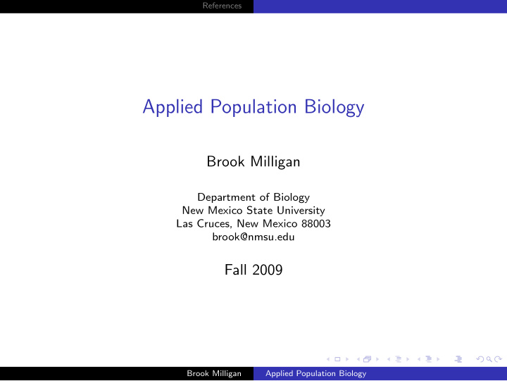 applied population biology