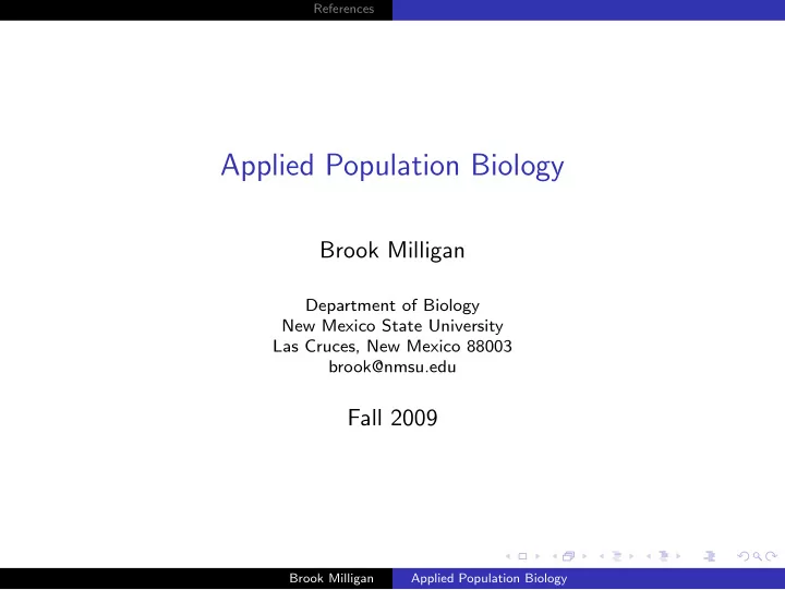 applied population biology