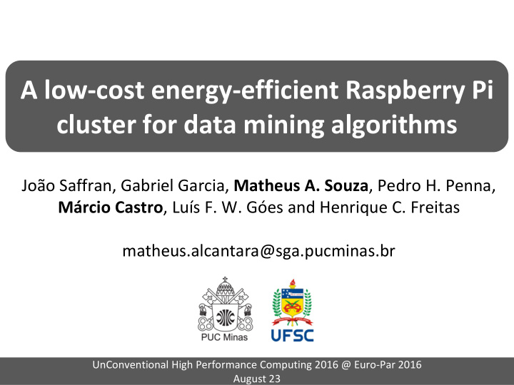 cluster for data mining algorithms