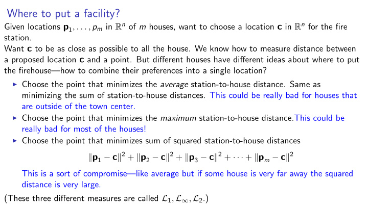 where to put a facility