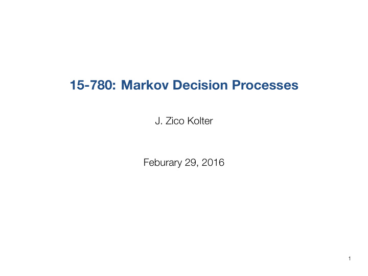 15 780 markov decision processes