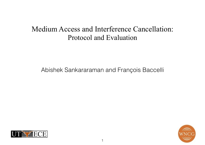 medium access and interference cancellation