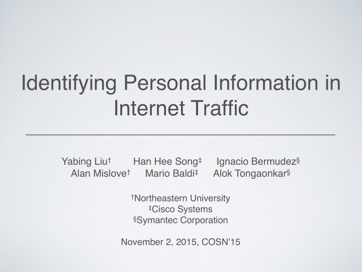 identifying personal information in internet traffic