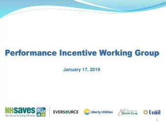 January 17, 2019  1  Objectives of PI Working Group  Strive for focused, consensus-based