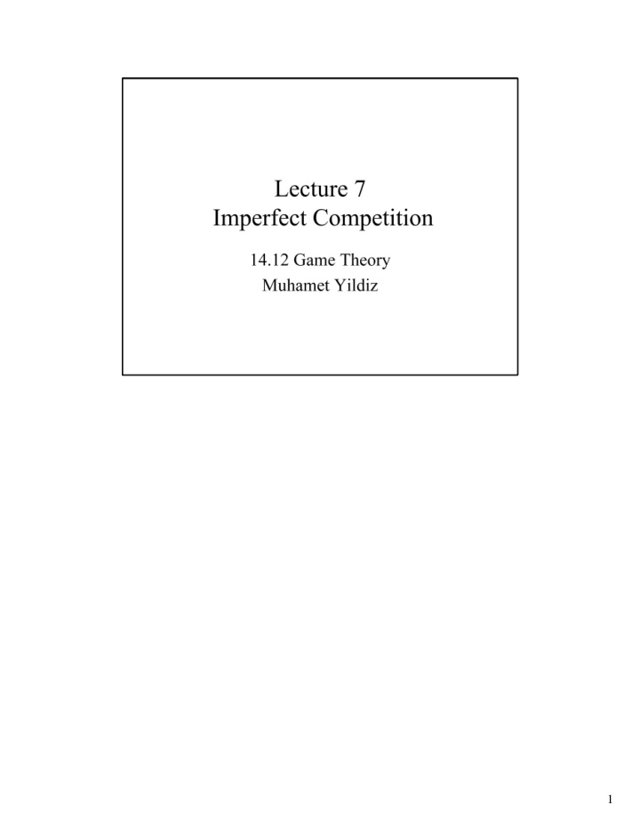 imperfect competition