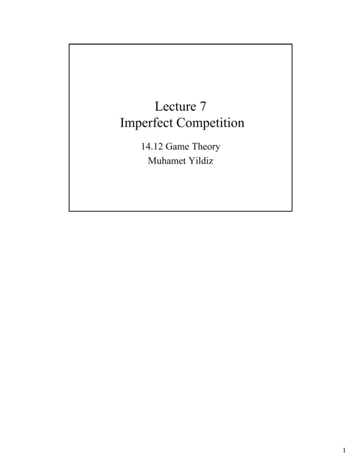imperfect competition