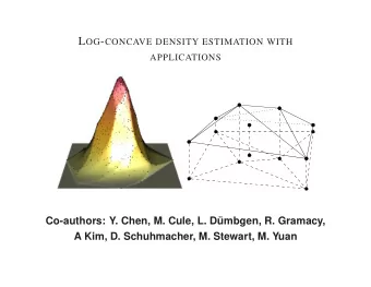 The original problem Let X 1 , . . . , X n be a random sample from a density f 0 in R d . How