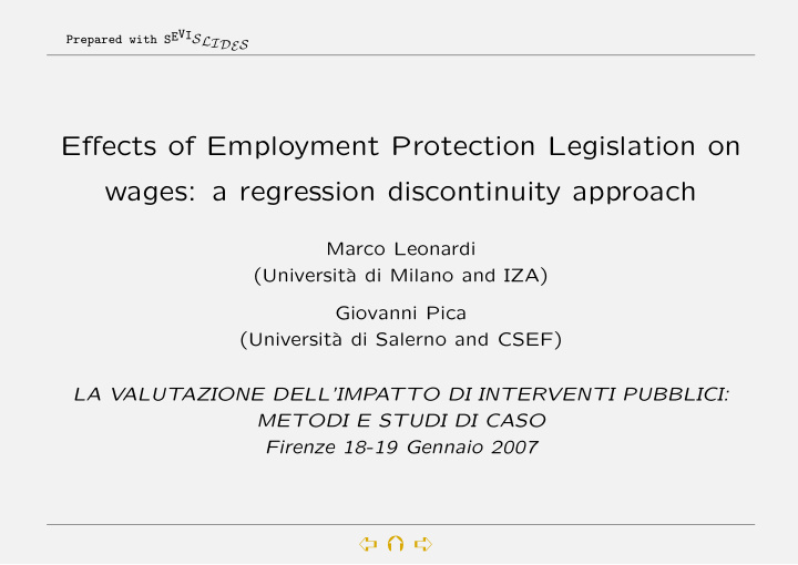 effects of employment protection legislation on wages a